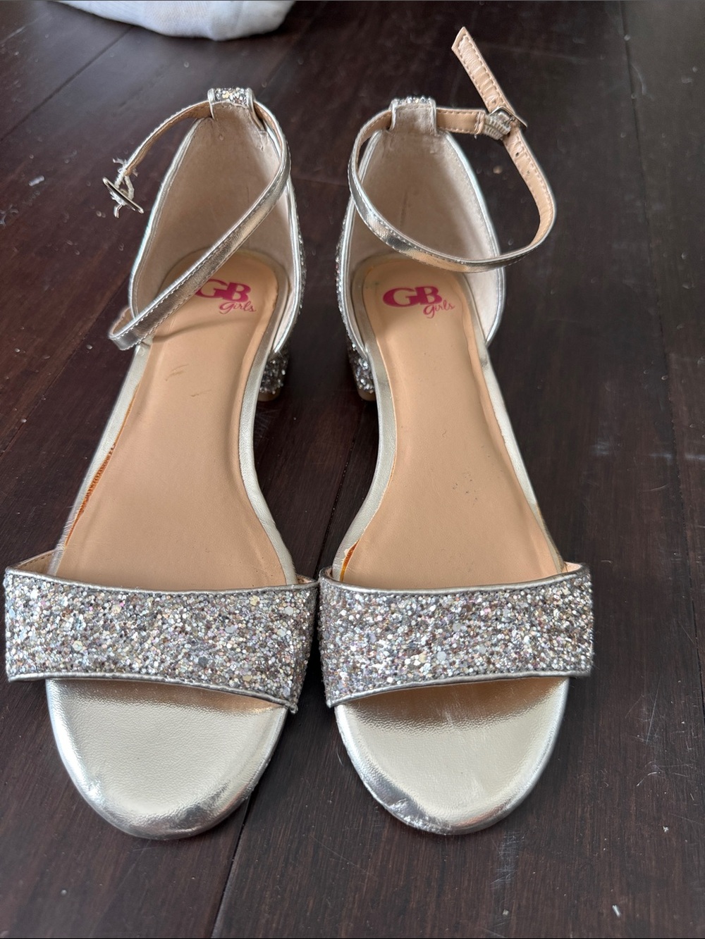 GB Girls Glitter Ankle-Strap Sandals